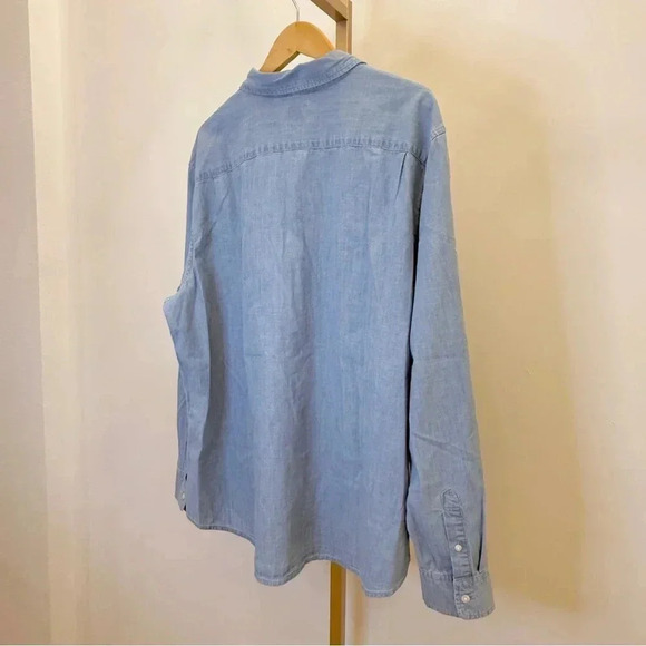 Levi's Men's 2XL Blue Denim Long Sleeve Button-Up Shirt Casual Chambray - Picture 13 of 14
